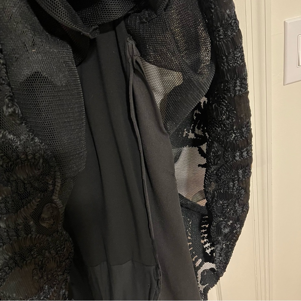 Maje Black Embroidered Cocktail Dress (With Added Sleeves & Slip) Size 3 US 8-10 - Picture 10 of 11